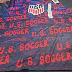 USA Soccer Crest All Over Print Jersey Shirt, M, Blue Red White Black