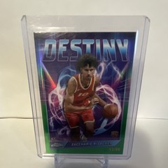 Topps 2024-25 Chrome Zaccharie Risacher Rookie Destiny Green Refractor /99
