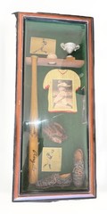 Vtg Babe Ruth “Add Your Photo” Baseball Shadow Box Framed 26.5×11.25×3.5in