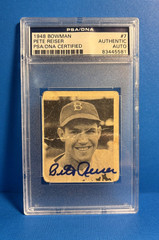 1948 Bowman Pete Reiser RC Rookie AUTO PSA #7 RARE! (Dec. 1981)