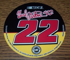 WARD BURTON #22 CATERPILLER 2001 WINCRAFT 3″ ROUND DECAL STICKER