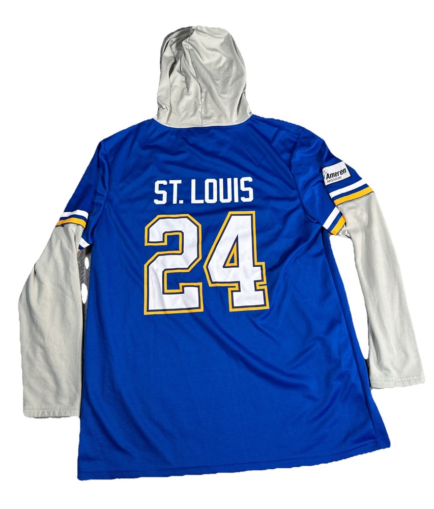St. Louis Blues Shirt Hoodie Men’s L NHL Hockey Ameren 24 Success Brands Jersey