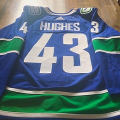 VANCOUVER CANUCKS Quinn Hughes Home Orca Adidas Primegreen NHL Hockey Jersey 50