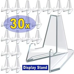 30 Pack Clear Card Stands, Arcylic Card Display for Sports Graded