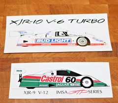 JAGUAR SPORTSCAR RACING BUMPER STICKERS IMSA CASTROL BUD LIGHT XJR9 XJR-10 TURBO