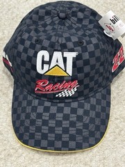 CAT Racing 22 Bill Davis Racing Hat Cap Adjustable OSFA New NWT Checkered Black