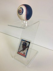 Baseball Acrylic Stand with Plastic Ring For Baseball and Baseball Card Holder