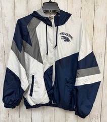 Starter Nevada Wolf Pack Mens Windbreaker Jacket Hooded NCAA Blue White Gray