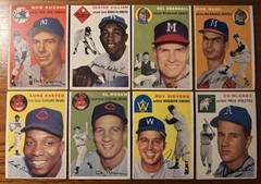 1954 Topps 8 Card Lot. Gilliam-Rosen-Sievers-Crandall-Easter-Buhl RC-Kuzava Etc.