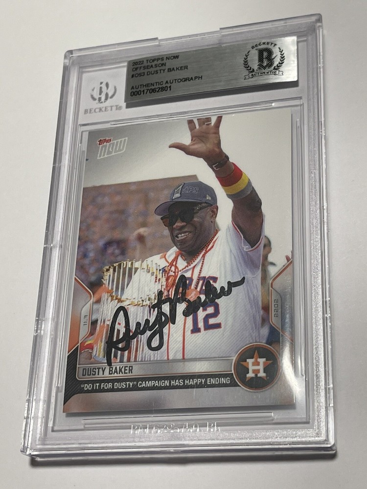 Dusty Baker Signed Topps Now Offseason Card IP Slabbed Beckett Go Astros b