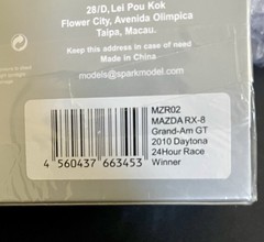 Spark 1/43-MZR02-#70 Mazda RX8 Grand Am GT 2010 Rolex24 Winner-Limited Edition
