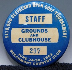 1963 CLEVELAND OPEN STAFF BADGE EARLY ARNOLD PALMER WIN