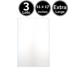 11 x 17 INCH Extra Large Size Rigid Plastic Protector Sleeve For Poster 3 Lots