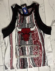 Coogi Chicago Bulls NBA Basketball Jersey Size 4XL Black White Red Gray
