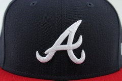 NEW ERA 9FIFTY BASIC SNAPBACK HAT CAP MLB ATLANTA BRAVES NAVY BLUE/RED ADULT MEN