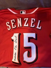 Nick Senzel Signed Majestic Reds Jersey Auto Full Name JSA Cert Nicholas Peter