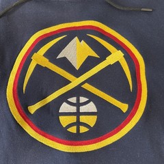 Denver Nuggets Hoodie Men’s XL NBA Basketball Fanatics Navy Gold Logo Sweatshirt