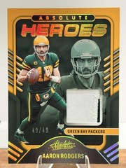 Aaron Rodgers /49 BOOKEND 2-COLOR PATCH – 2022 Panini Absolute Heroes Gold #AH-4