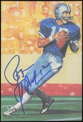 Roger Staubach Autographed Goal Line Art Card JSA CK72661