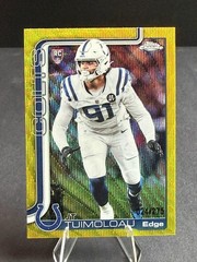 2025 Topps Chrome JT TUIMOLOAU Rookie RC #356 Yellow Wave Refractor /275 – Colts