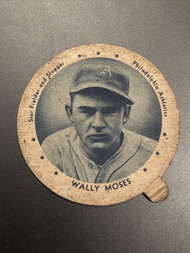 1937 Dixie Lid Small Size Wally Moses Philadelphia Athletics- Ungraded