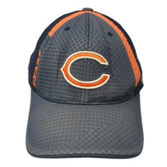 Chicago Bears NFL Reebok Cap Blue Orange White XL Mesh Back Stretch Fit Logo Hat
