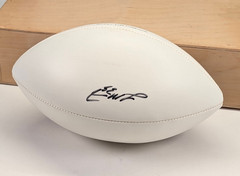 Wilson NFL White Panel Football Signed Autograph Unknown Signature Display Ball