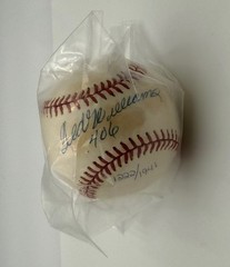 TED WILLIAMS Single-Signed Baseball: Historic .406 Inscription & Limited /1941