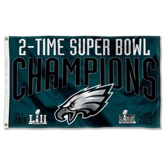 Philadelphia Team Eagles 2 Time Super Bowl Champions 2×3,3x5FT Large Banner Flag
