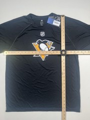 New Pittsburgh Penguins Shirt Mens Medium Black Long Sleeve NHL Hockey Adidas