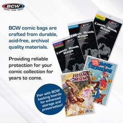 Resealable Current/Modern Comic Bags – 100 ct | Acid-Modern Comic Bags for Cu…