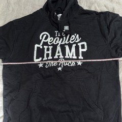 THE ROCK PEOPLES CHAMP WWE AUTHENTIC BLACK HOODIE LARGE GREAT CONDITION