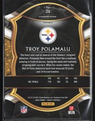 2020 Panini Select #28 Troy Polamalu Tri-Color Prizm
