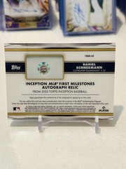 Daniel Schneemann 2025 Inception First Milestones Relic Auto /25 SP Guardians RC