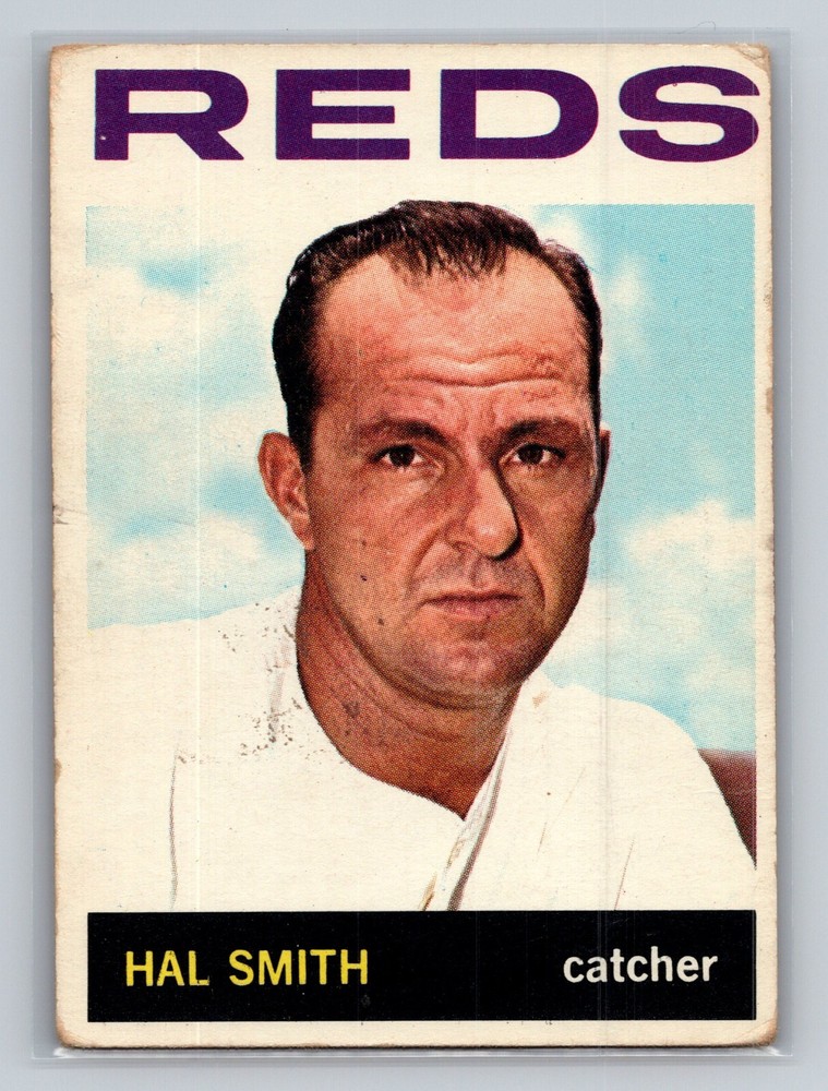 1964 Topps Hal Smith Cincinnati Reds Card #233 *Poor Ink Bricking*