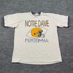 Vintage 90s Notre Dame Fighting Irish Shirt XL 24×27 Heathered Gray