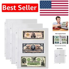 Archival Quality 50-Pack Clear Currency Sleeves for Bill and Banknote Protection
