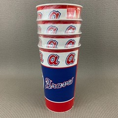 ATLANTA BRAVES 150th Anniversary Coca-Cola Churchill Plastic Cups Set of 4 NEW