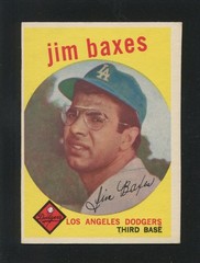 #547 JIM BAXES, Dodgers – 1959 Topps: EX-MT, o/c, good gloss 251484e
