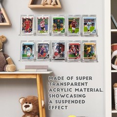 6 Pack Sport Card Display Shelf for Wall – Hold up to 30 Trading Cards, Acrylic