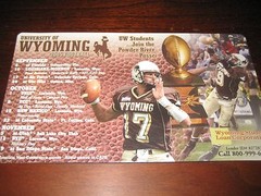 2005 WYOMING COWBOYS Football SCHEDULE MAGNET;Corey BRAMLET & BOUKNIGHT Pics