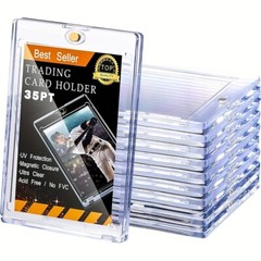 30 Pack Magnetic Trading Sports Card Holders 35pt One-Touch UV Protection Case