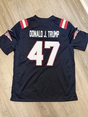 Men’s Large Donald J. Trump #47 New England Patriots Nike NFL Jersey – Navy