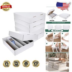 4pc 5000 Card White Cardboard Storage Boxes with Dividers for Collectors