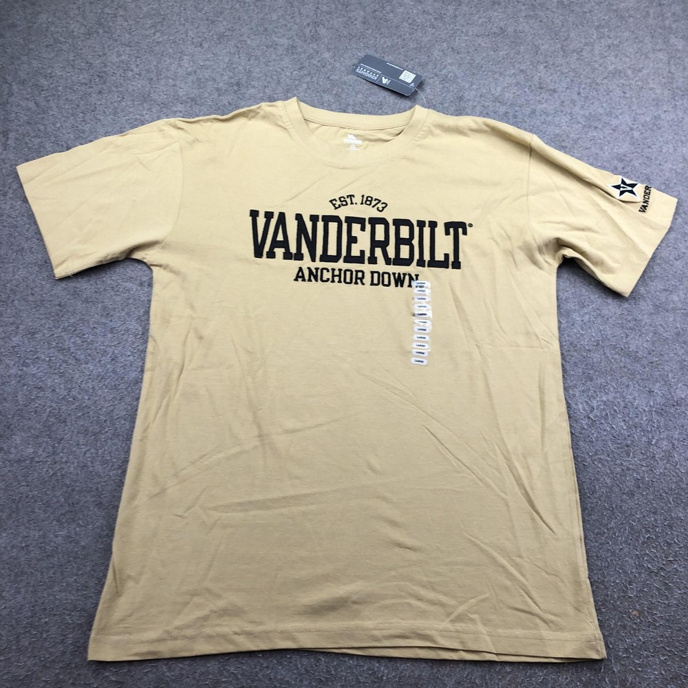 Vanderbilt Commodores Shirt Mens Large Gold NCAA Football Knights Apparel
