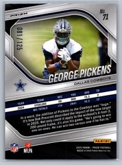 2025 Panini Prizm George Pickens No Huddle /125
