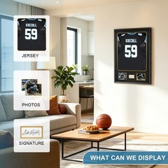 Jersey Frame with Picture Slots Tempered glass Jersey Shadow Box Cardboard 2PC