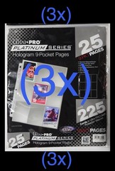 3 Ultra Pro Platinum Series Hologram 9 Pocket Pages Trading Card 75 Pgs 675 Card