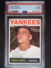 1964 Topps – Roger Maris #225 – PSA 2.5 – Graded GD+