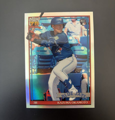 Topps Chrome 2025 1991 Topps CB Kazuma Okamoto 91CB-45 Rookie Blue Jays